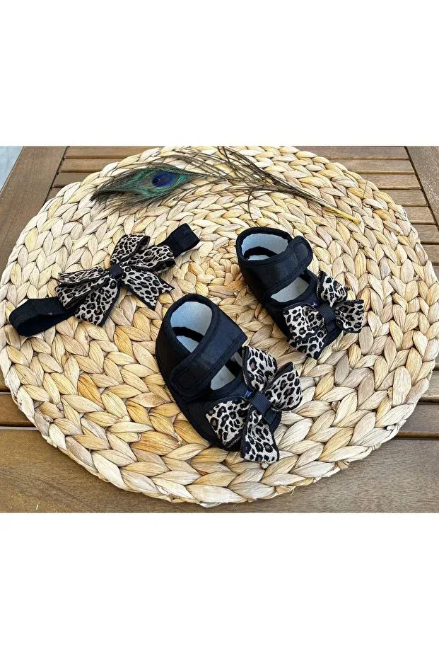 Детские пинетки для девочек с принтом Leopard Anne Dokunuşu Gibi Kuzum Bebe, Leopard