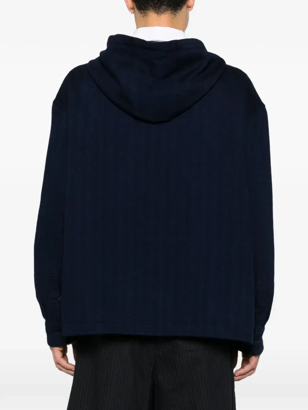 Рубашка с капюшоном и нагрудным карманом JACQUEMUS, синий — фото 4