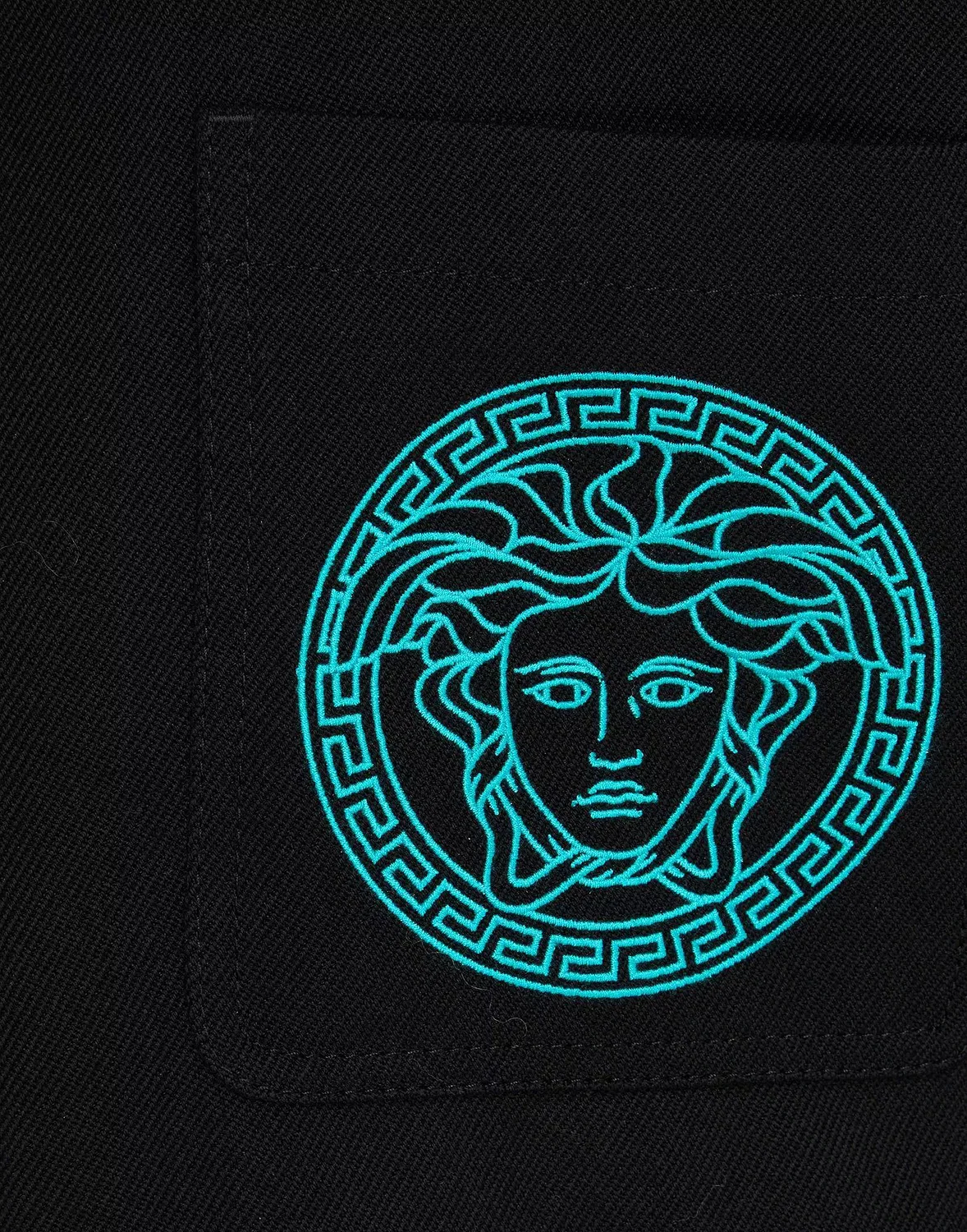 Мужская повседневная куртка из шерсти твид с аппликациями Versace, черный — фото 4