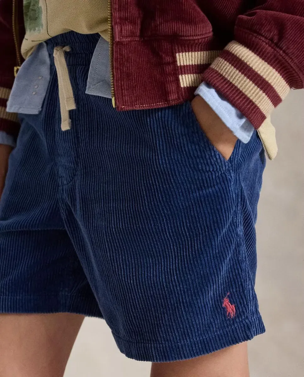 Детские шорты для мальчиков из вельвета с вышитым пони Polo Ralph Lauren, Azul Índigo — фото 3