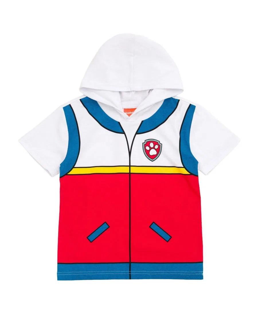 Детская худи-футболка с капюшоном и принтом PAW Patrol, модель Family Cosplay Paw Patrol, Ryder Red White