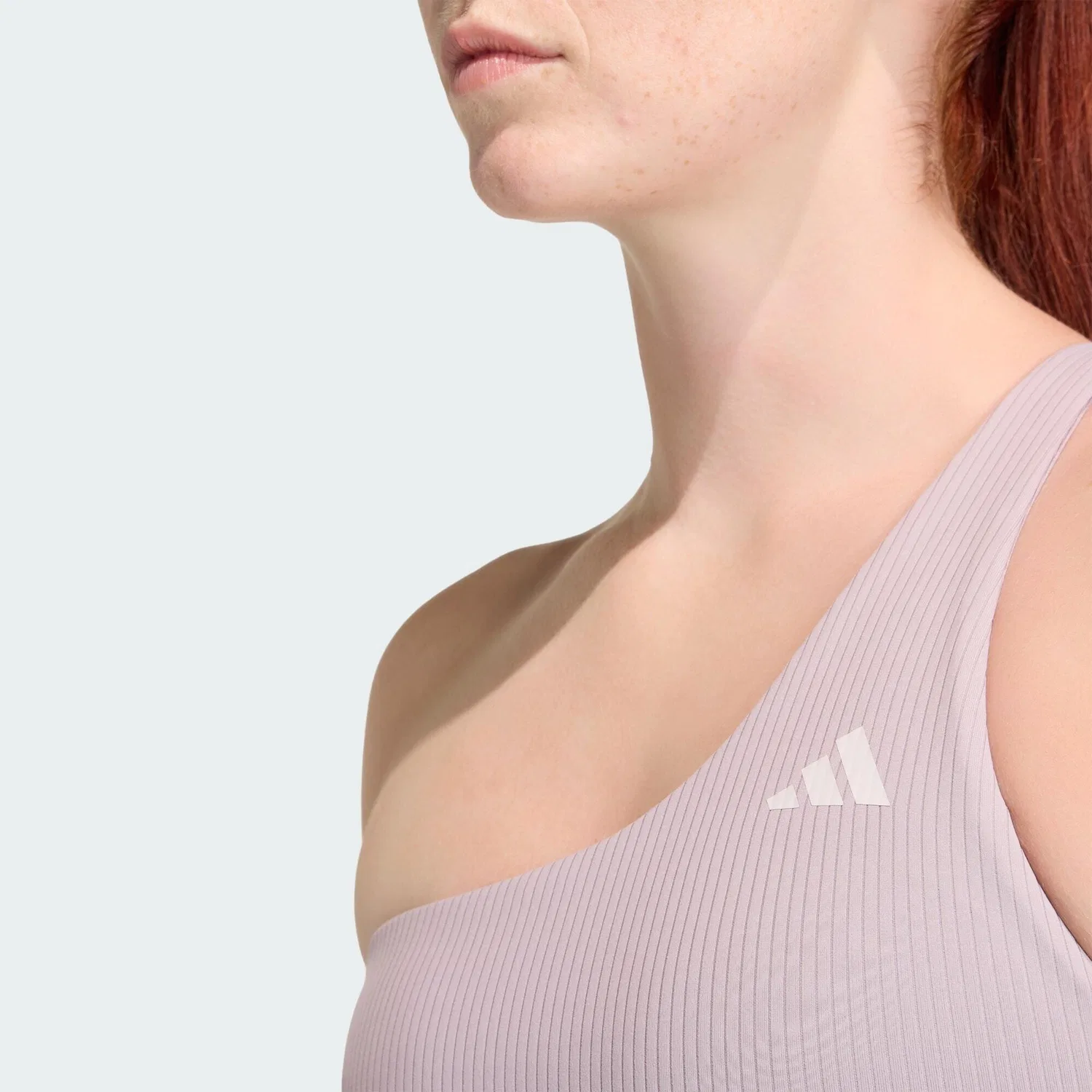Женский спортивный топ с одним плечом Optime Workout Rib, Adidas, Helllila — фото 4