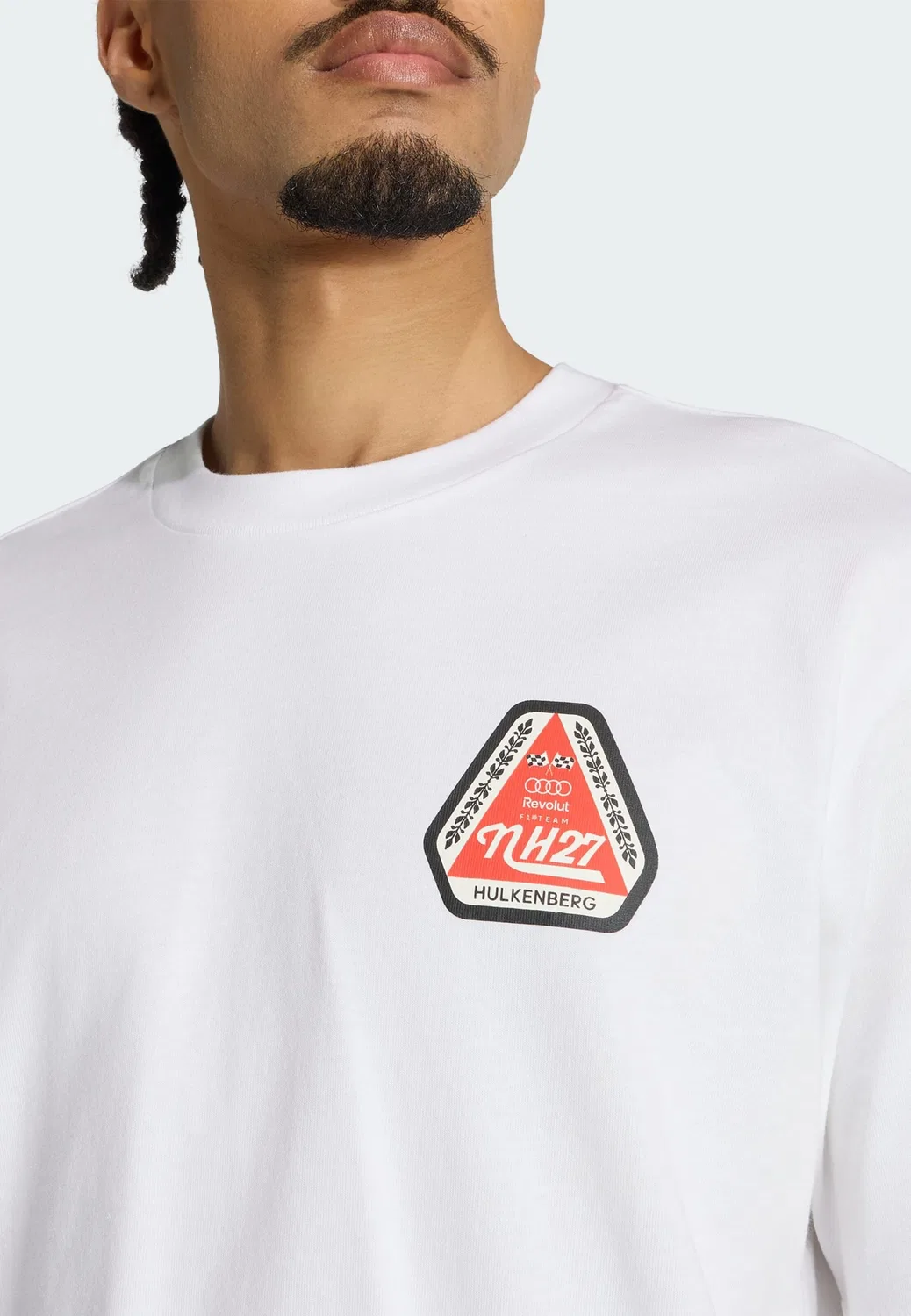 Футболка Adidas Performance Shirt Audi Revolut F1 Team Nico Hülkenberg белого цвета — фото 4