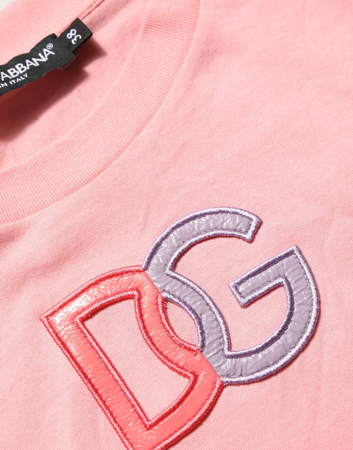 Женская хлопковая футболка без рукавов с логотипом DG Logo Dolce & Gabbana, Pink