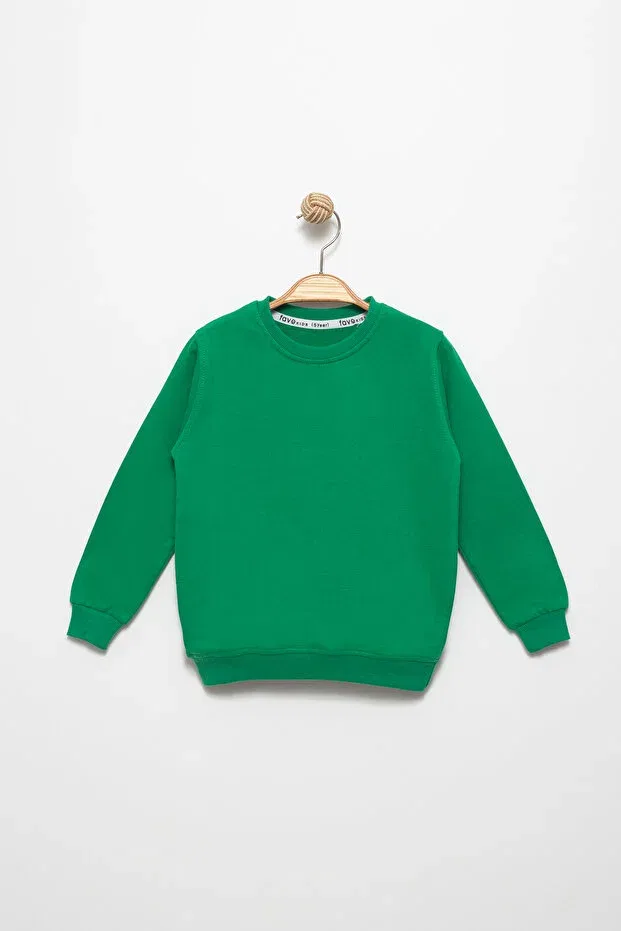 Детские свитшот для мальчиков с длинным рукавом Bluescreen Favo Kids, Dark Green