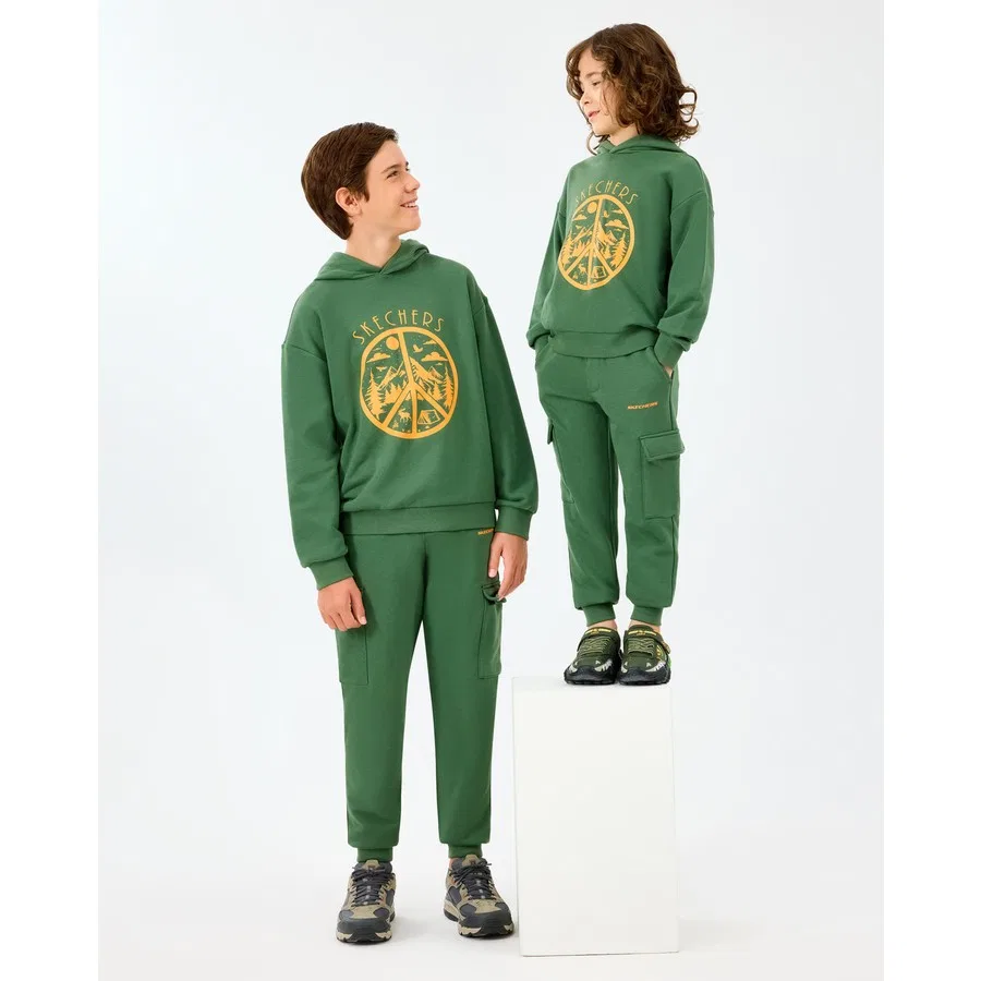 Спортивные брюки с утягивающим поясом и карго-карманами Skechers B Sweatpant, Хаки