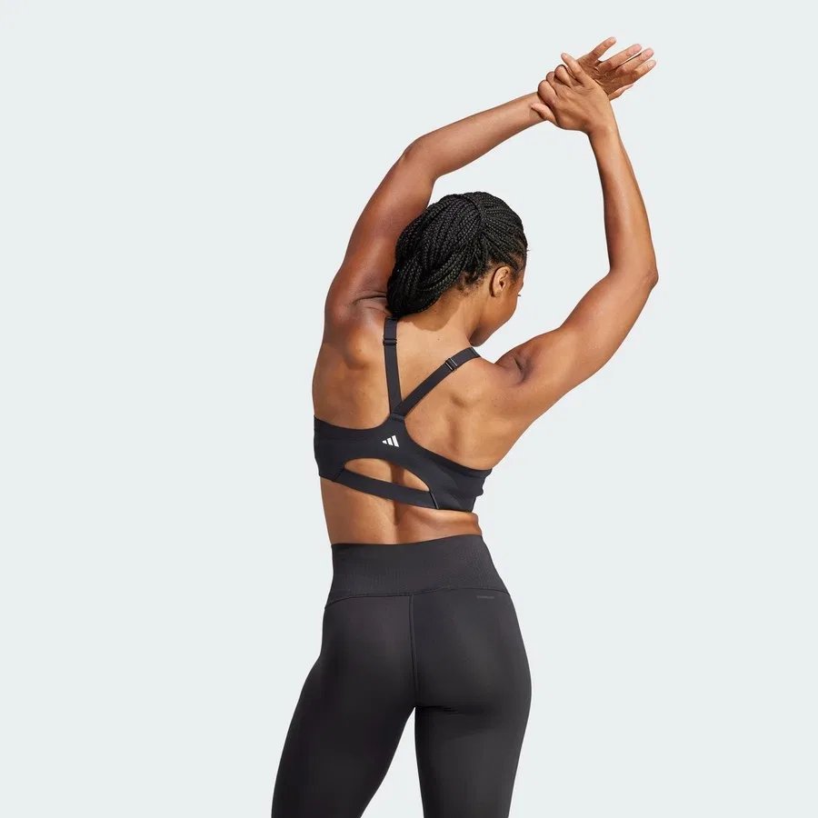 Спортивный бюстгальтер с высокой поддержкой Impact Luxe High-Support Zip adidas, Черный — фото 3
