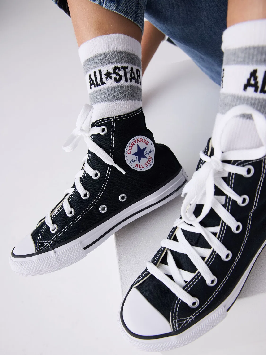 Кроссовки высокие Chuck Taylor Converse, черно-белые