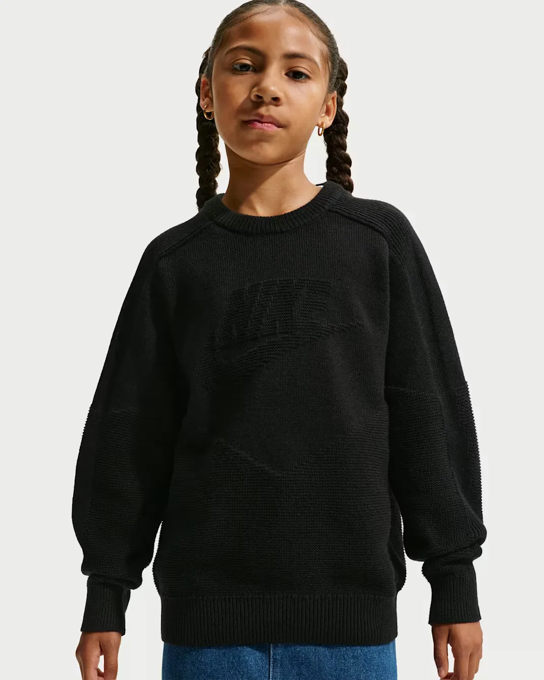 Свитер с круглым вырезом для детей постарше Nike Sportswear, Black — фото 2