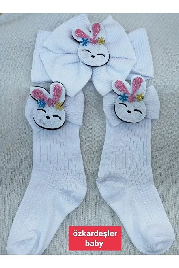 Детские носки для девочек с бантом 2-Pack Özkardeşler Baby, White