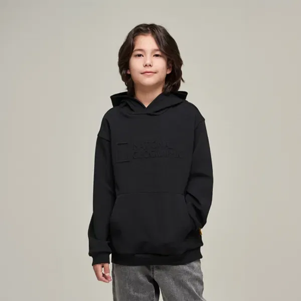 Худи с большим логотипом, K243Uhd920, National Geographic Kids, угольно-черный