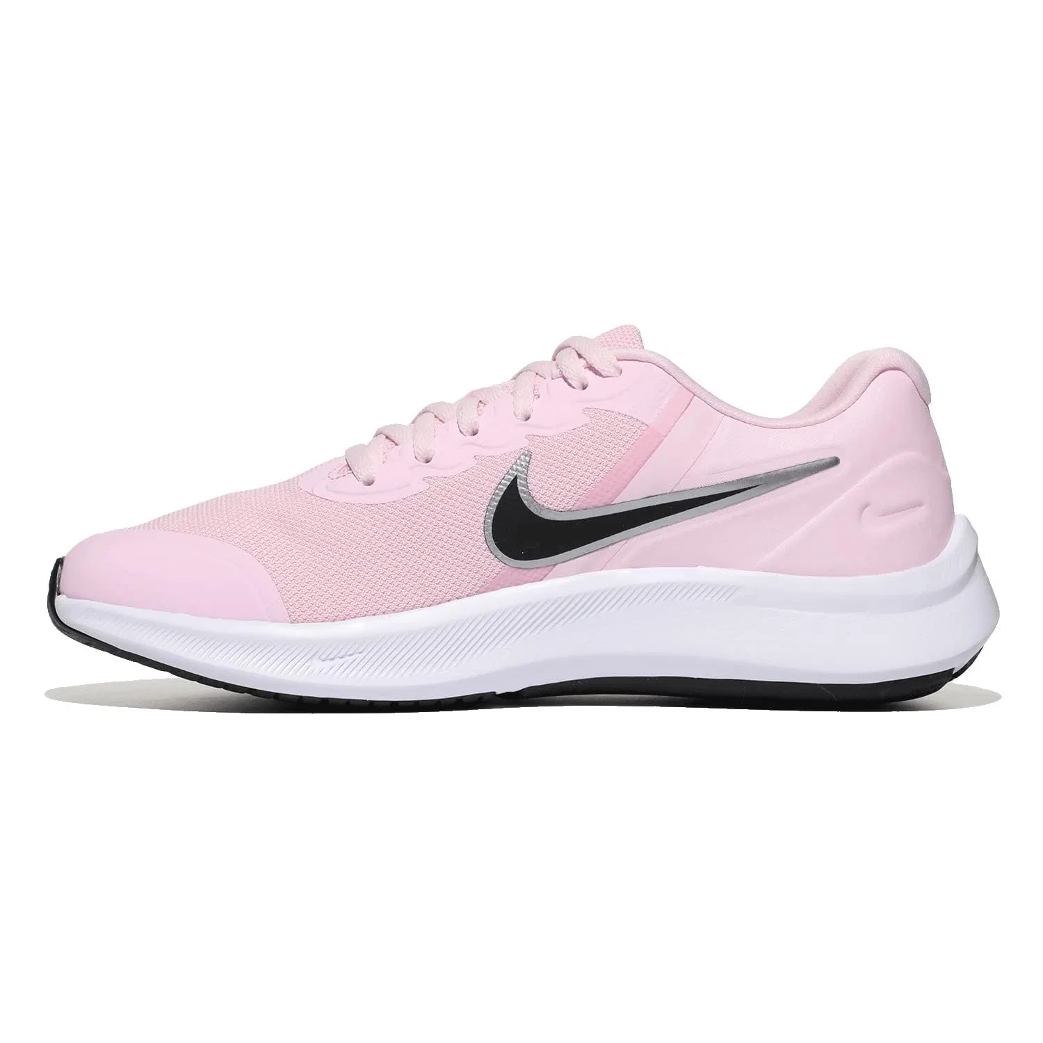 Детские кроссовки для мальчиков с шнуровкой Star Runner 3 NIKE, Pink Foam Black — фото 3
