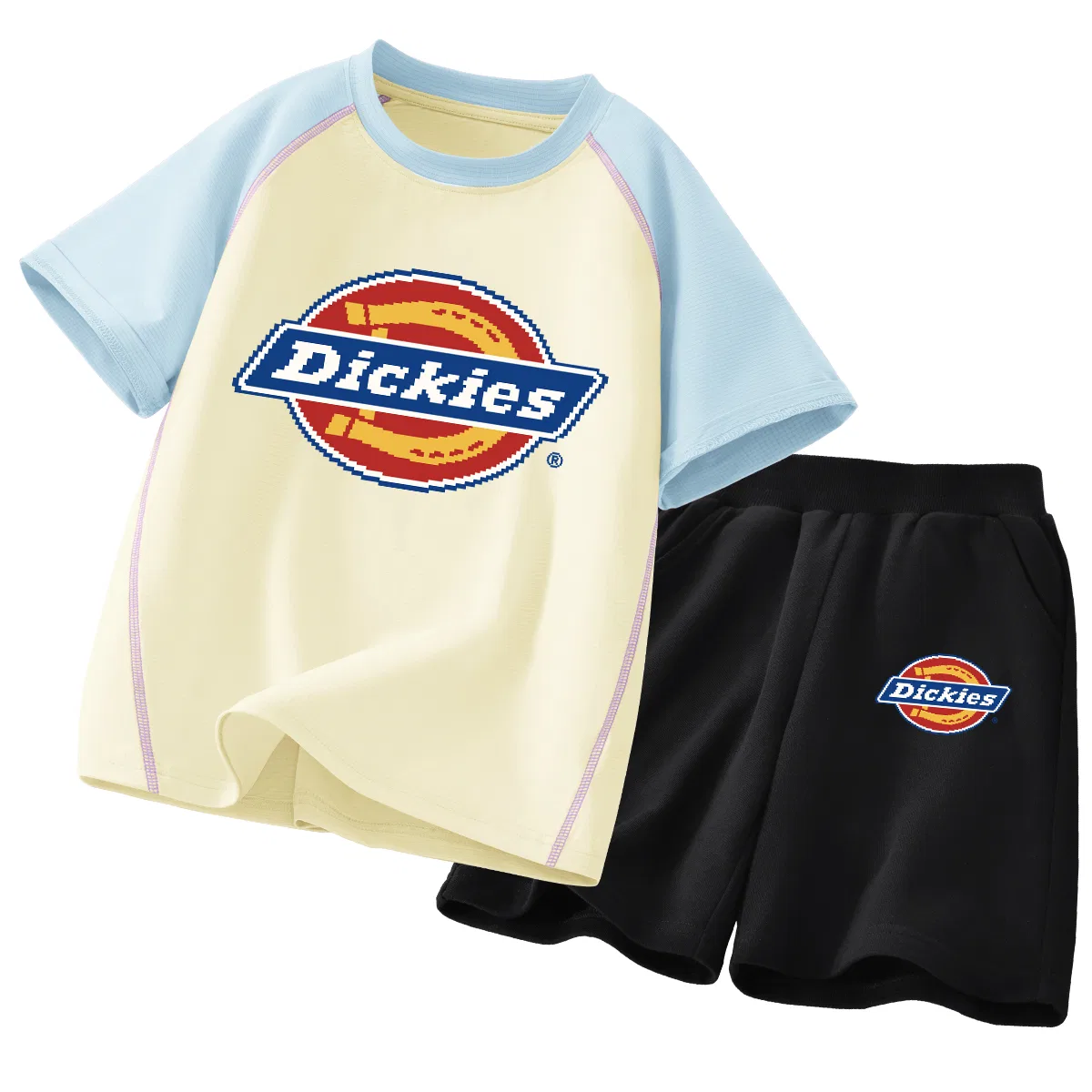 Детский спортивный комплект с круглым вырезом S Pixel Blue Yellow+S Pixel K Black, Dickies
