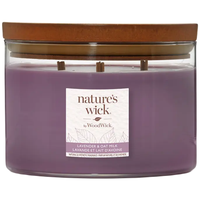 

Nature's Wick By WoodWick Lavender&Oatmilk ароматическая свеча, 433 г