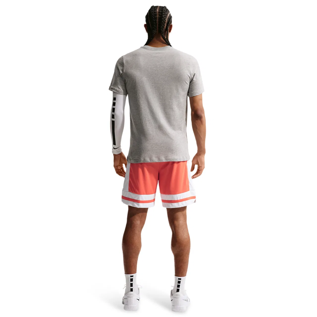 Шорты мужские баскетбольные Dri-FIT Game Classic 8" Nike, цвет White/Turf Orange/Turf Orange — фото 4