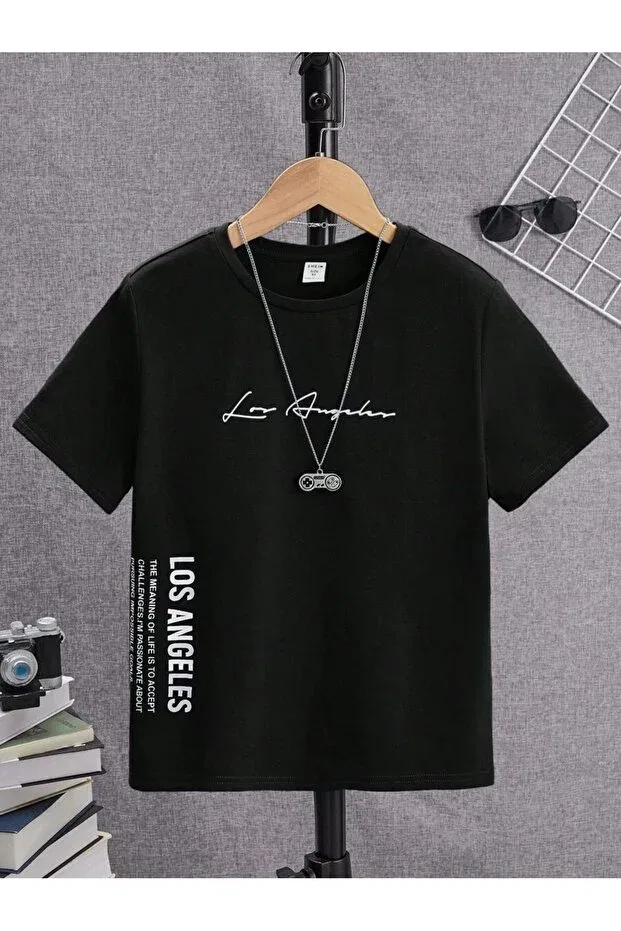 Детская футболка с принтом Los Angeles для девочек This Gyox, Black