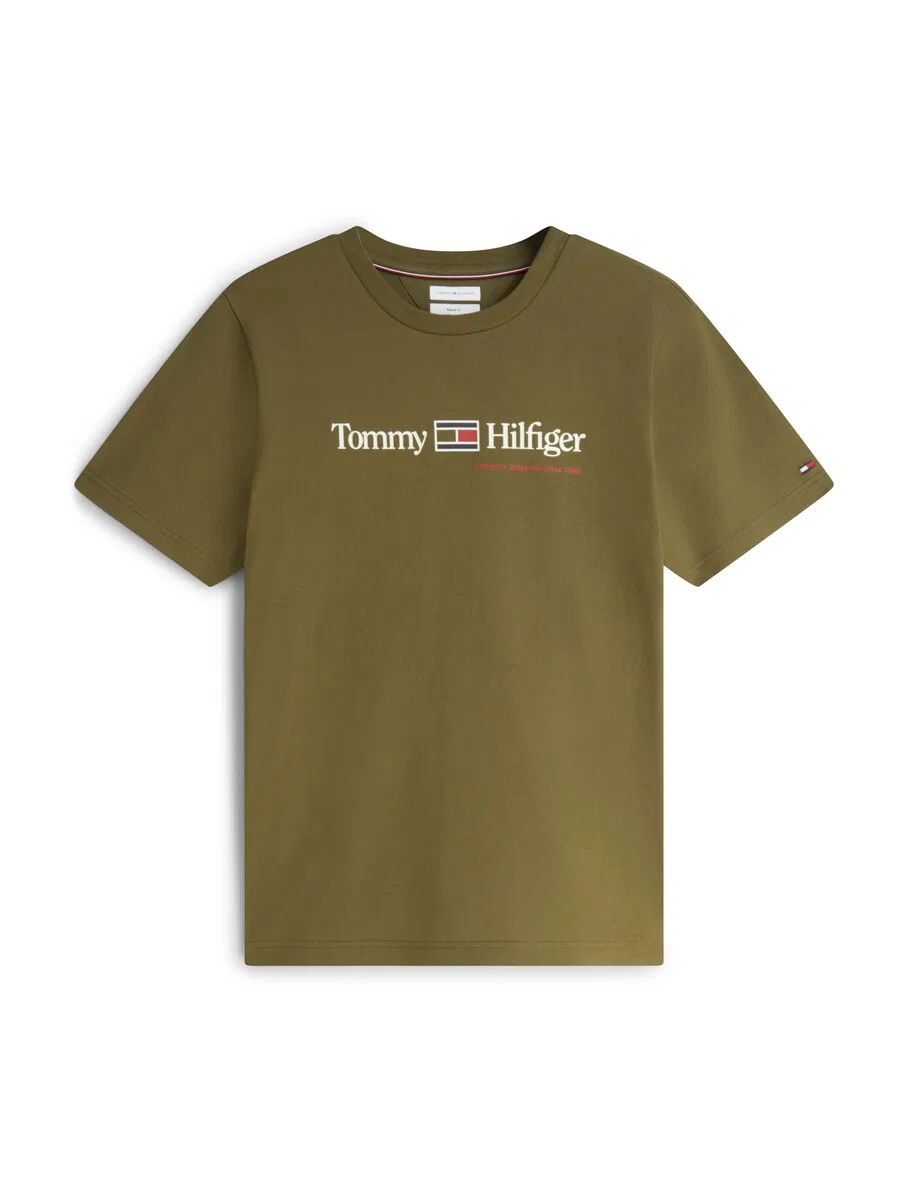 Футболка TOMMY HILFIGER Brand Love зеленого цвета