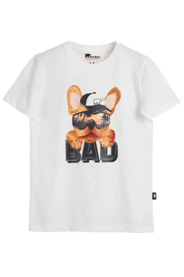 Детская футболка для мальчиков хлопковая Bad Bear, White