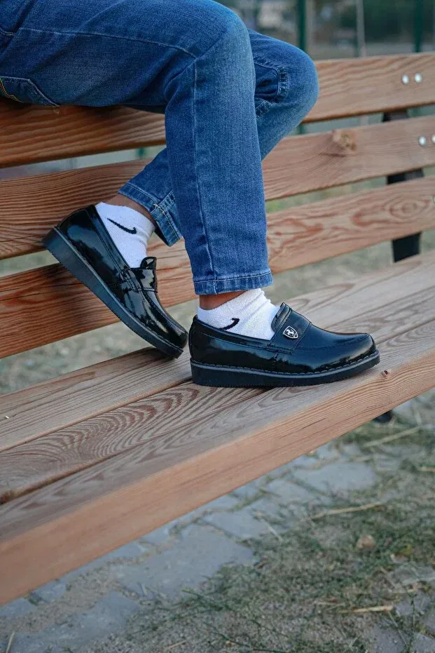 Детские туфли для мальчиков классические Bircan, Black Patent Leather — фото 2