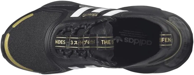 Детские кроссовки для мальчиков NMD V3 GS adidas, Black/White/Gold-Black — фото 4