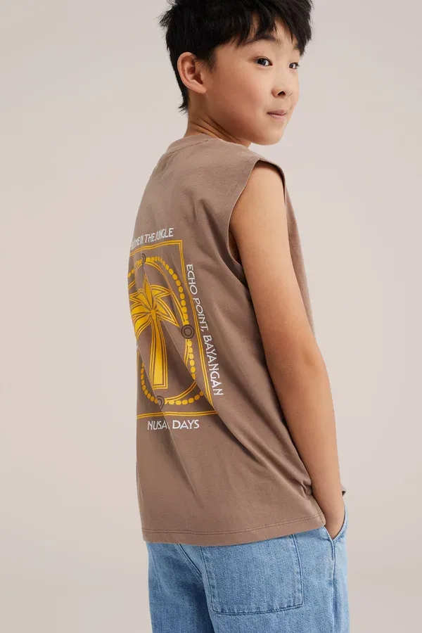 Топ с принтом Top We Fashion, brown, коричневый — фото 2