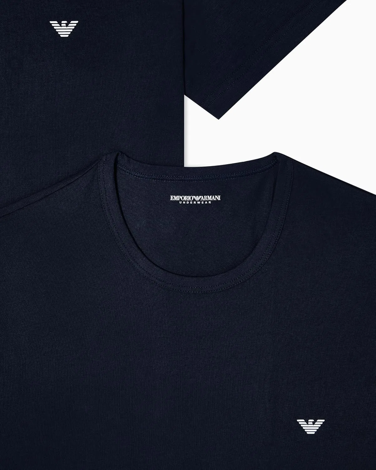 Мужская классическая футболка с круглым вырезом Emporio Armani, Armani Blue — фото 4