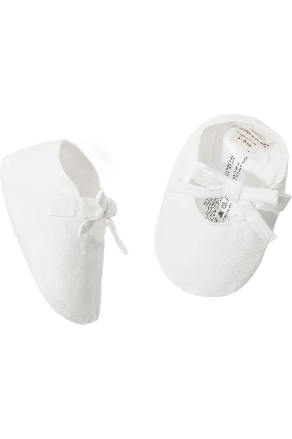 Пинетки детские льняные с бантом Hope & Henry, Soft White Linen Bow — фото 2