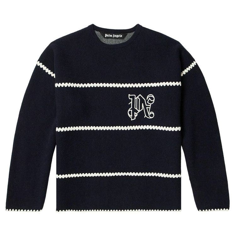 

Свитер Palm Angels Monogram Striped Sweater, Navy Blue