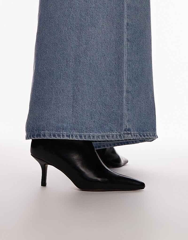

Topshop – Наталья – Черные ботильоны на высоком каблуке