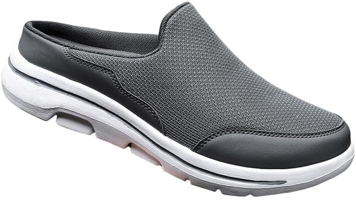 

Мужские модные спортивные мюли без шнурков - дышащая сетчатая верхняя часть, мягкая тканевая подкладка, устойчивая к скольжению PU подошва, удобная носка, Стильные слипоны, Тапочки с сетчатым верхом, удобные и легко надеваемые Hoalox, серый