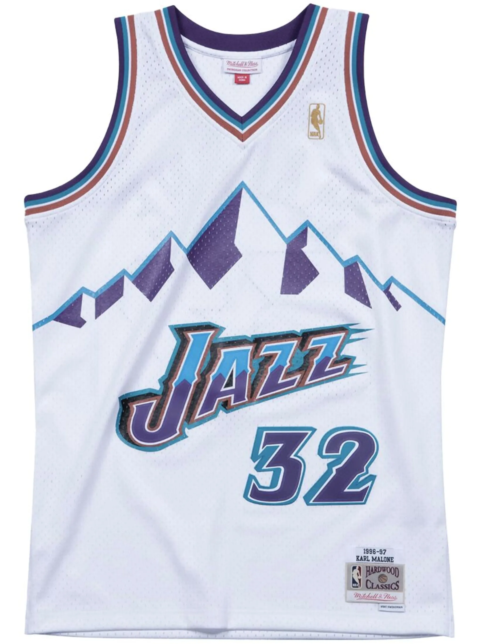 

Топ Utah Jazz Road 1996-97 Karl Malone Mitchell & Ness, белый