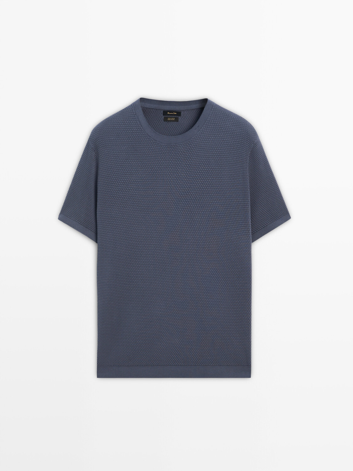 

Футболка из 100% хлопка с текстурным трикотажем Massimo Dutti, синий
