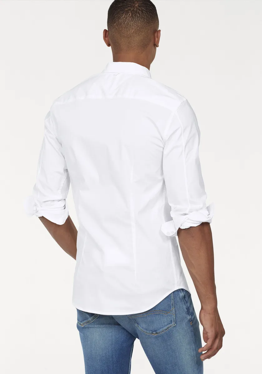 Рубашка с длинными рукавами Tommy Jeans "Sabim Stretch Shirt Shirt", рубашка стрейч, премиум-класса, приталенного кроя, с эластаном, кремовый — фото 2