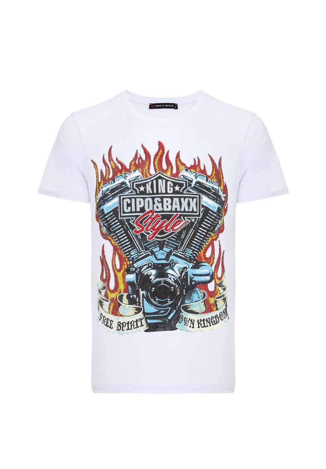 

Футболка с классным фирменным принтом CIPO & BAXX, белый