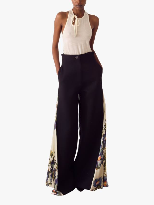 

Брюки из чистой шерсти Audrey с принтовыми вставками S.S.DALEY, Black/ Printed