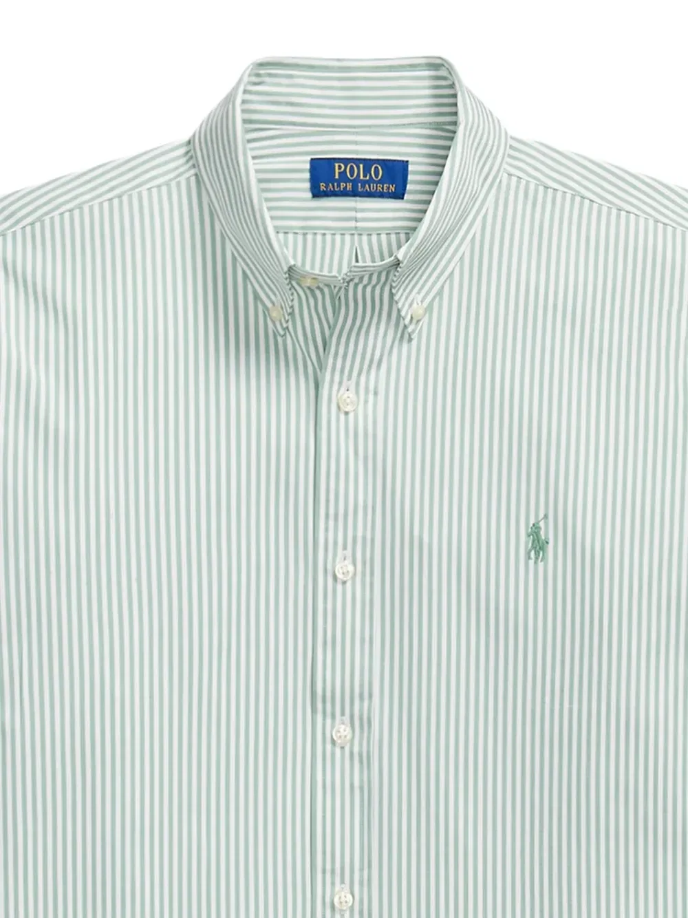 Рубашка в полоску с вышитым логотипом POLO RALPH LAUREN, зеленый — фото 2