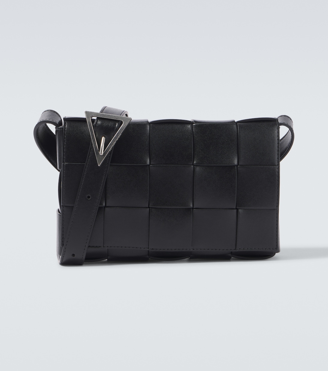 

Сумка через плечо Intreccio из кожи Cassette Bottega Veneta, Black-Silver
