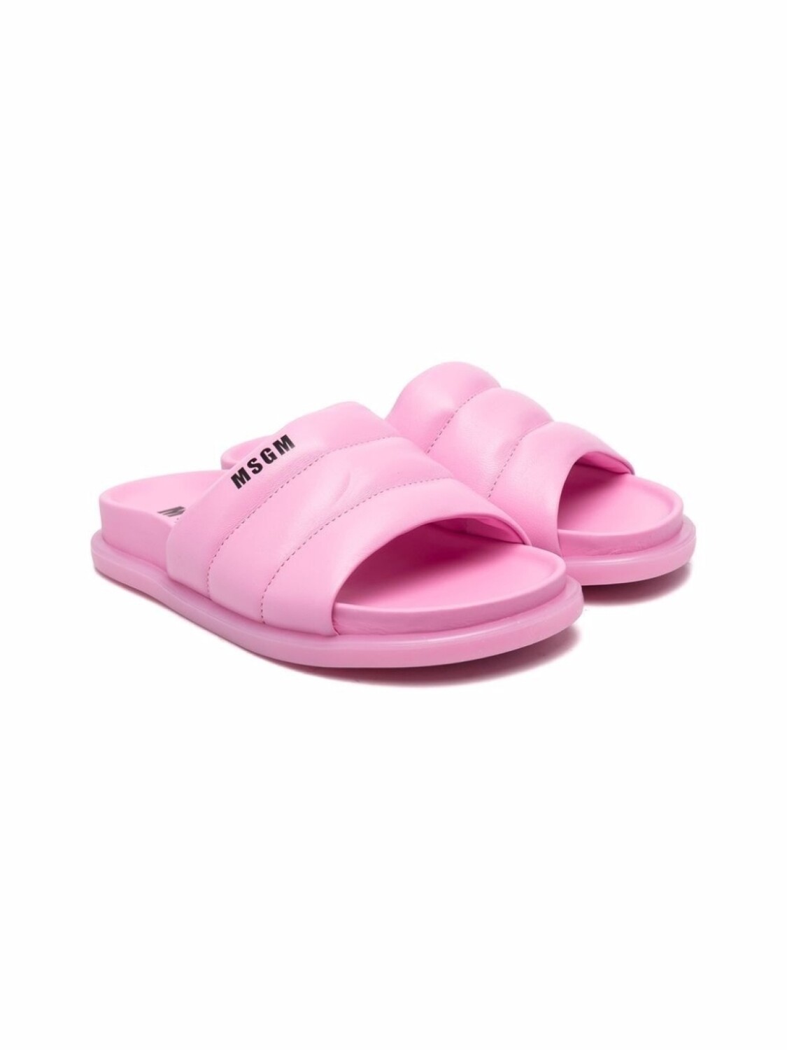 

MSGM Kids дутые шлепанцы с логотипом, розовый