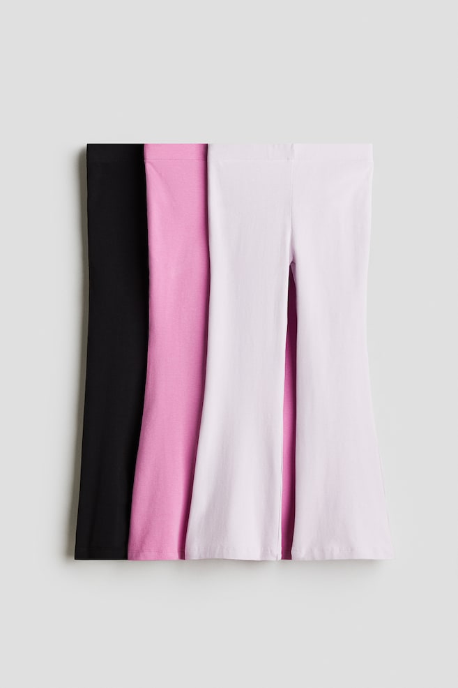 

Комплект из 3 расклешенных хлопковых леггинсов H&M, мультиколор