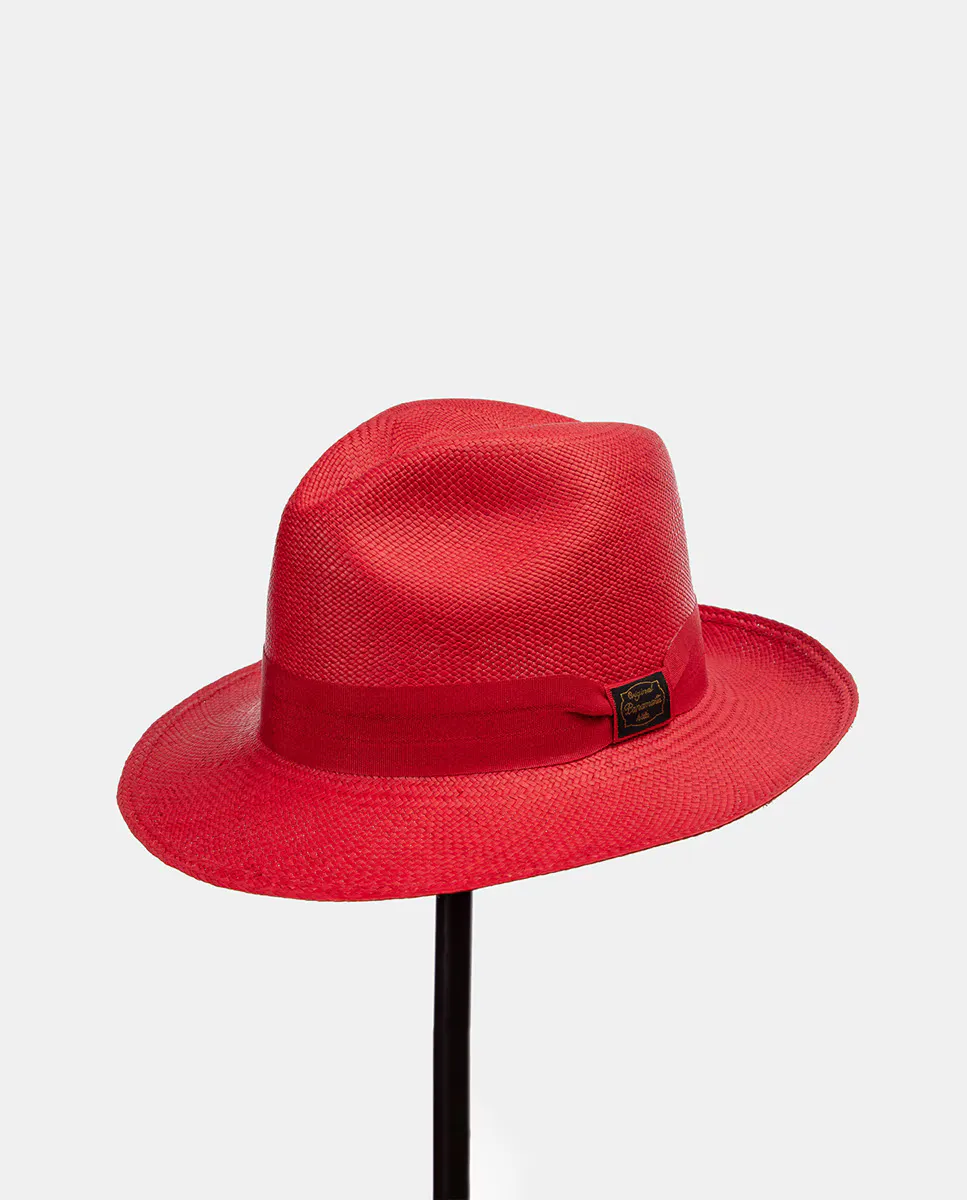 

Соломенная шляпа ручной работы из красной токильи Panamania Hats, красный