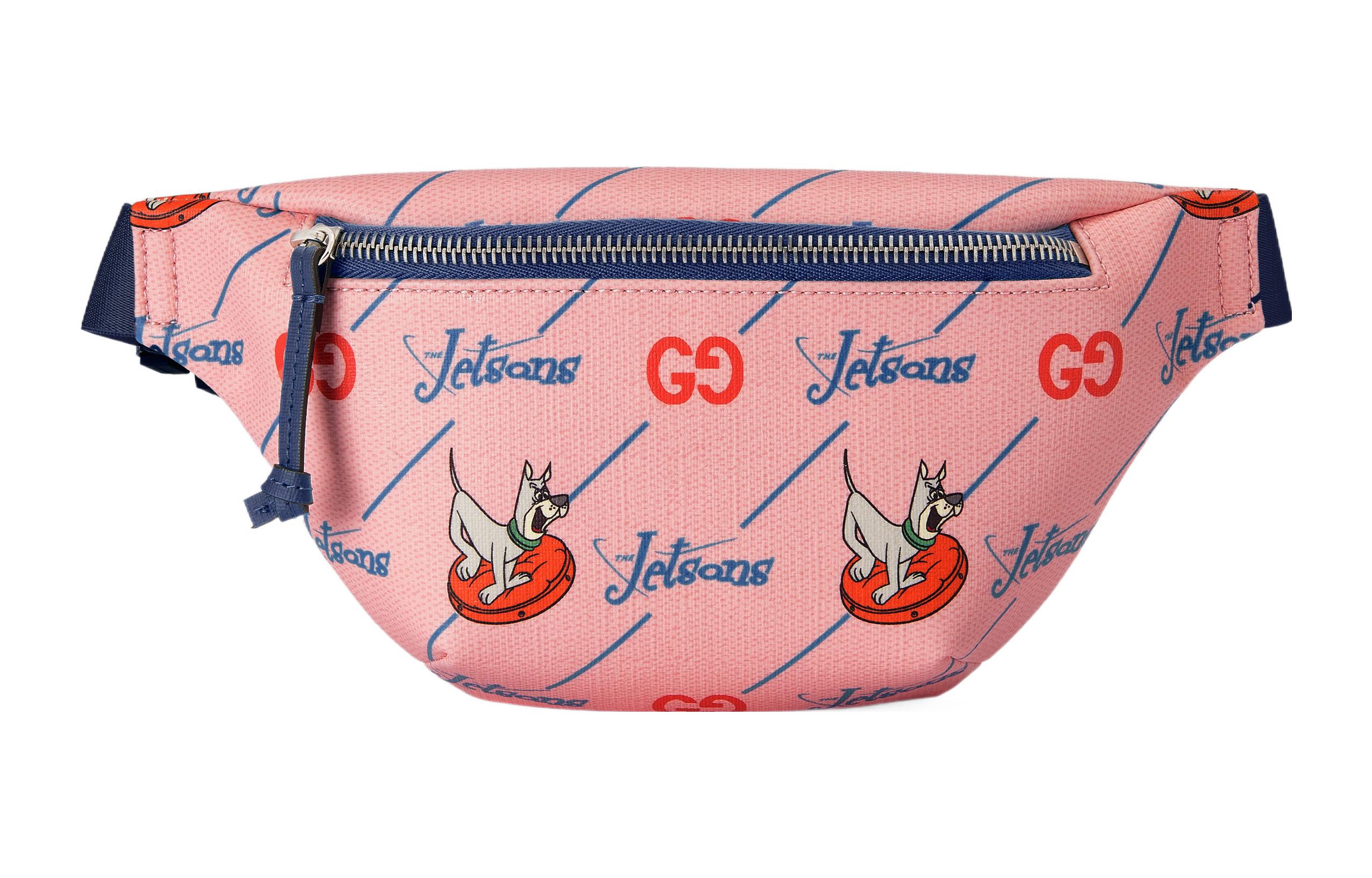 

GUCCI Холщовая поясная сумка с кожаными вставками Regular Kids' Pink
