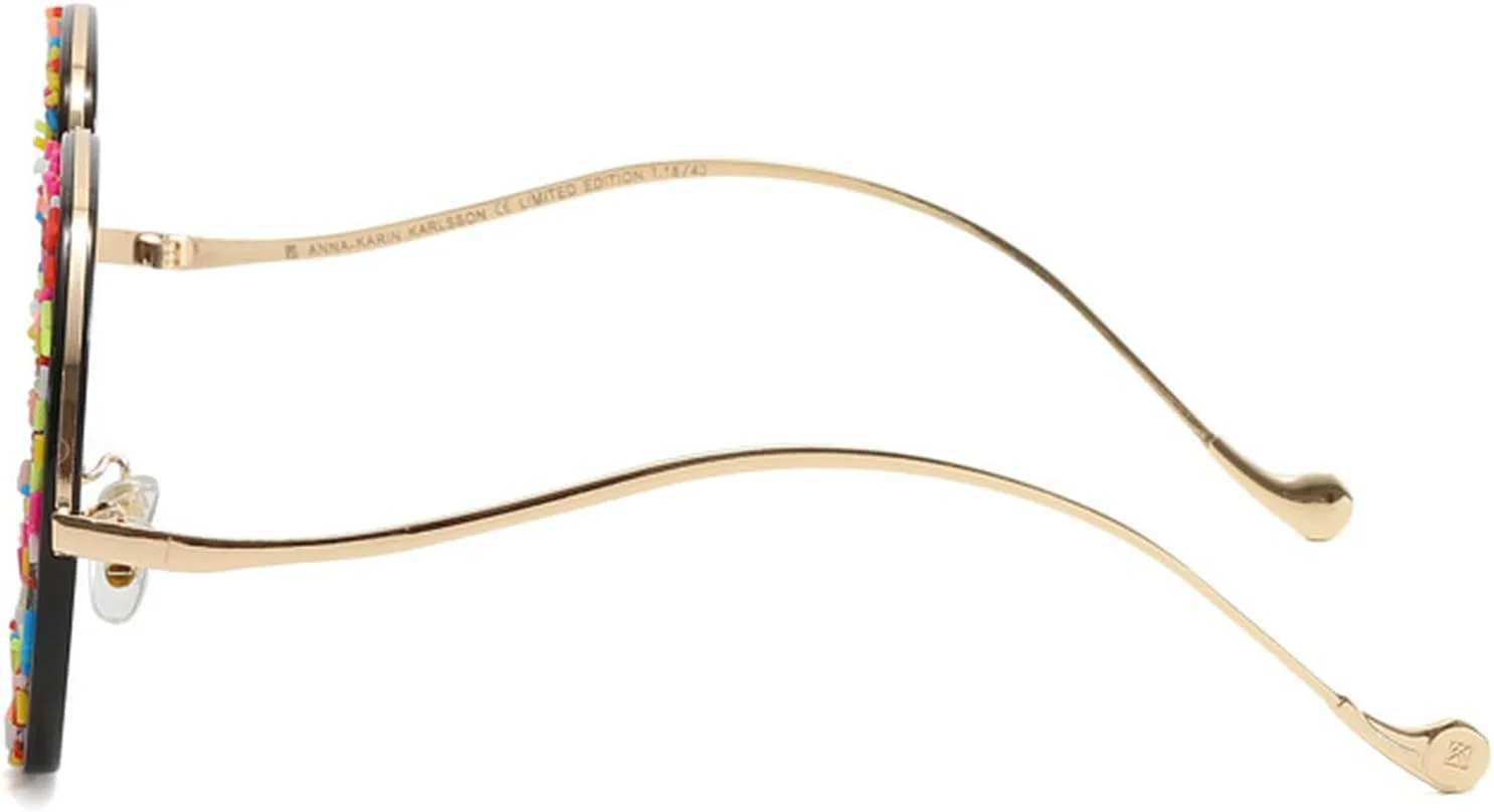 

Солнцезащитные очки конфетных цветов с бриллиантами для женщин и мужчин, модные дизайнерские солнцезащитные очки в стиле панк mincl, 2pcs-round Black&leopard