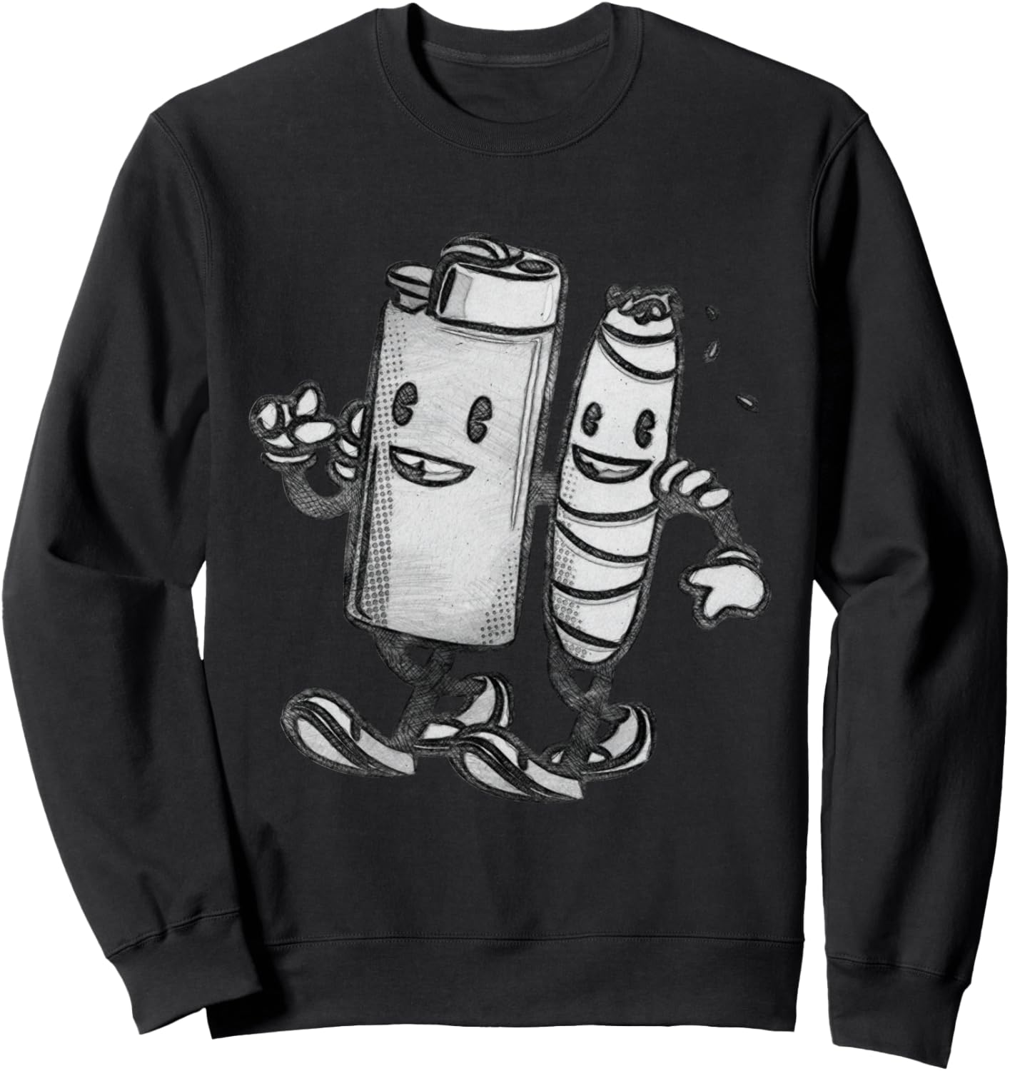 

Толстовка «Друзья зажигалок и сигарет навсегда» Cartoon Friendship Battery Snack Life, черный