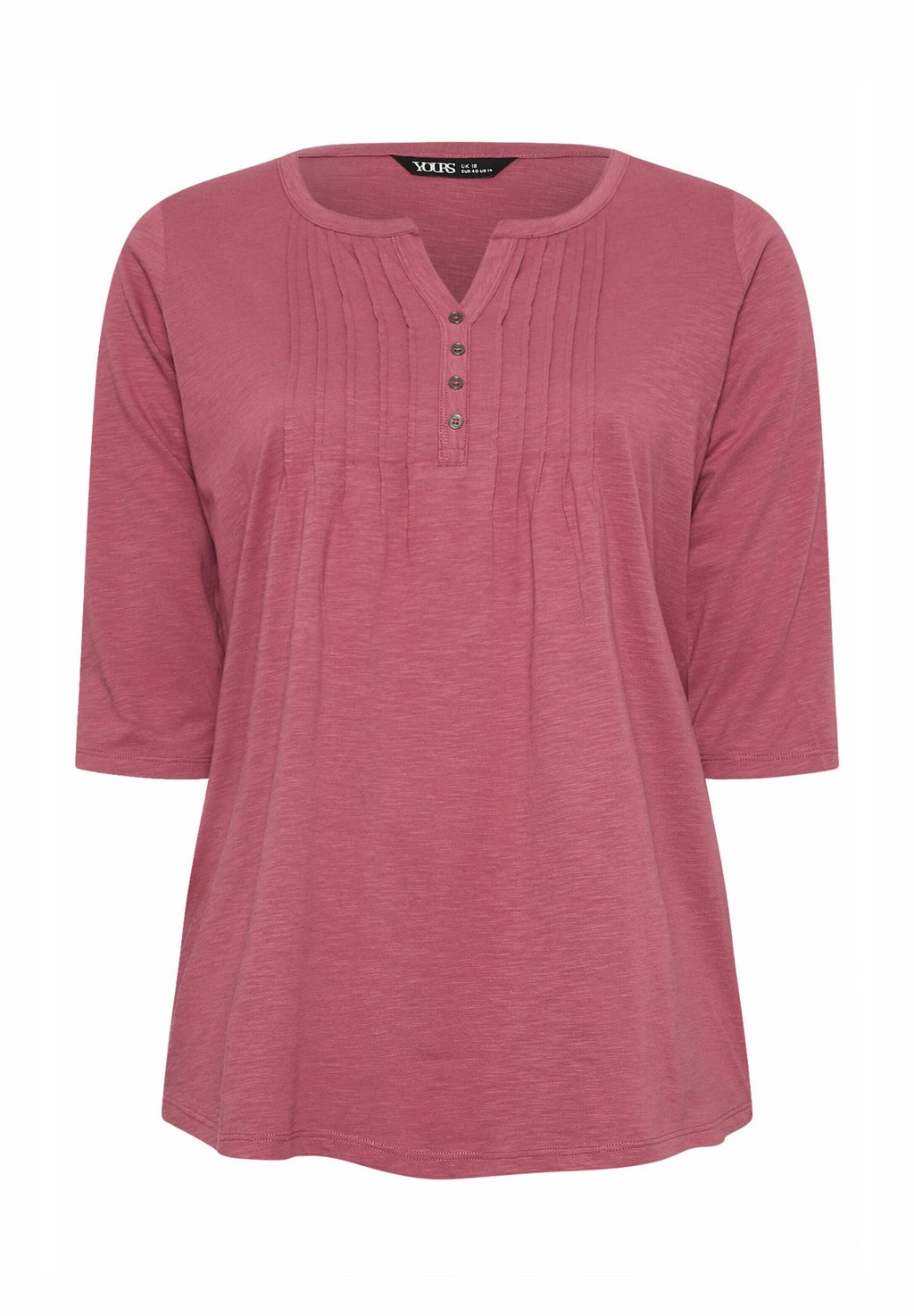 

Топ с длинными рукавами PINTUCK HENLEY Yours Clothing, светло-розовый