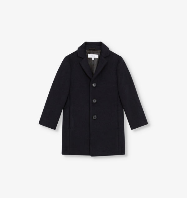

Пальто однобортное из смесовой шерсти Gable 3-9 лет Reiss, синий