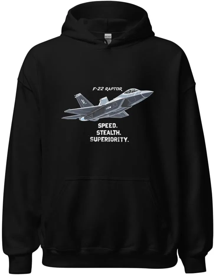 Толстовка унисекс Abrigo F-22 Raptor Military Speed ​​Stealth Superiority Gift Jet Silhouette Aviation