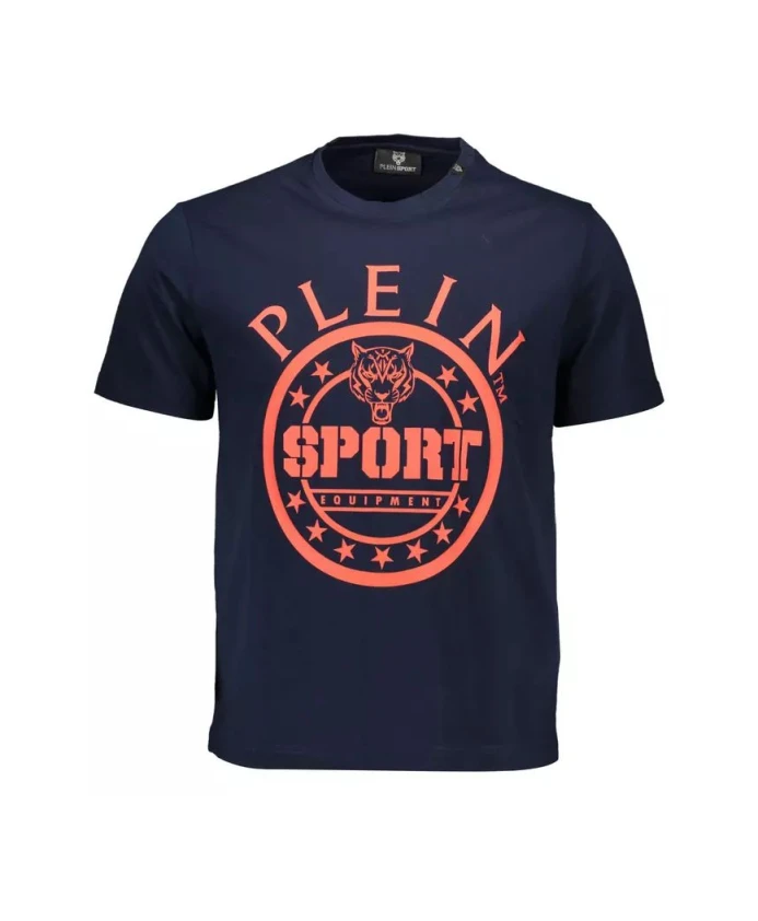 

Хлопковая футболка с принтами Plein Sport, синий