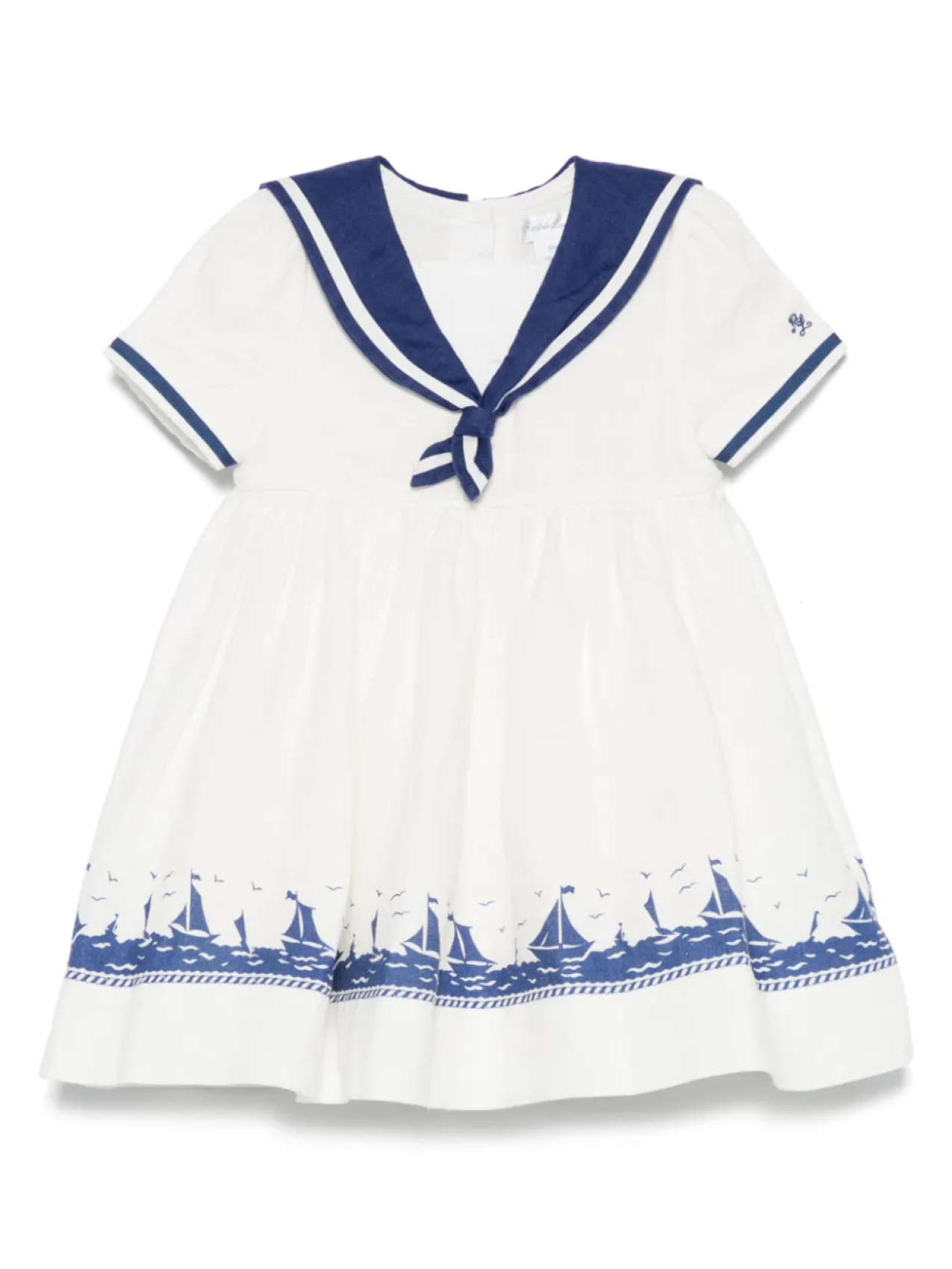 

POLO RALPH LAUREN KIDS льняное платье, белый