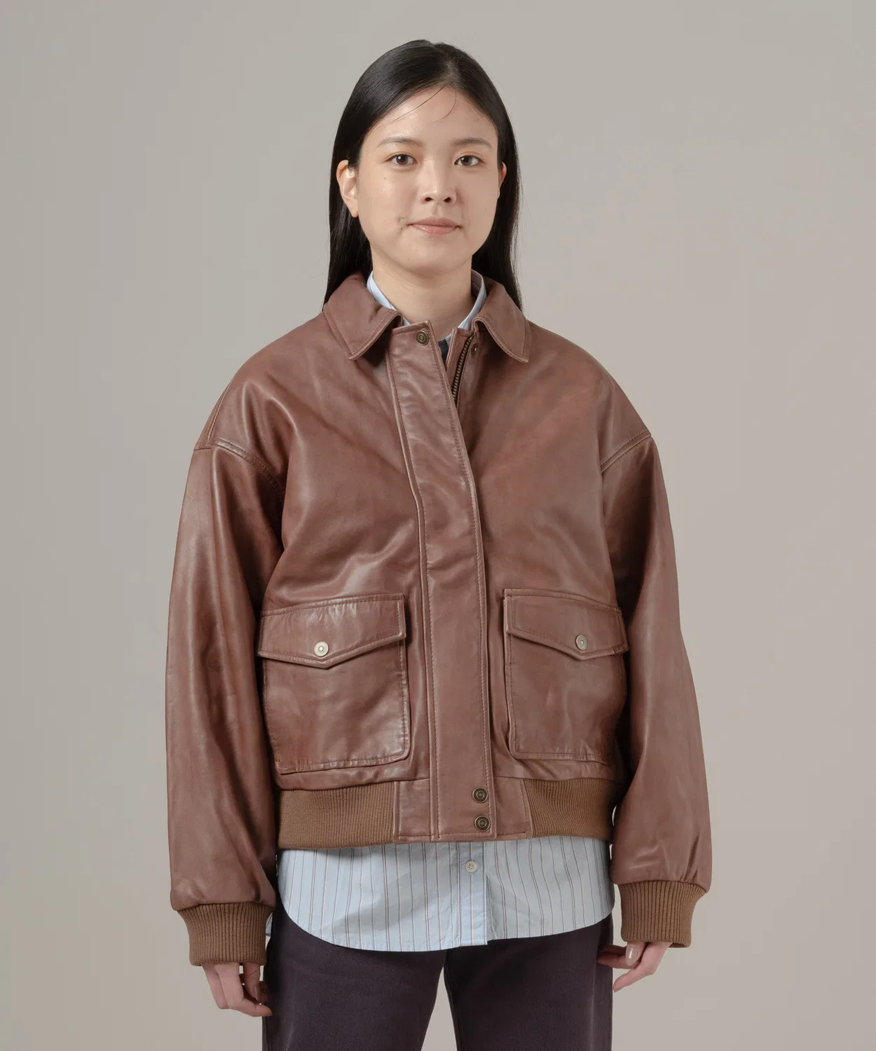 Куртка кожаная Levi's Kennedy Dad Jacket коричневая