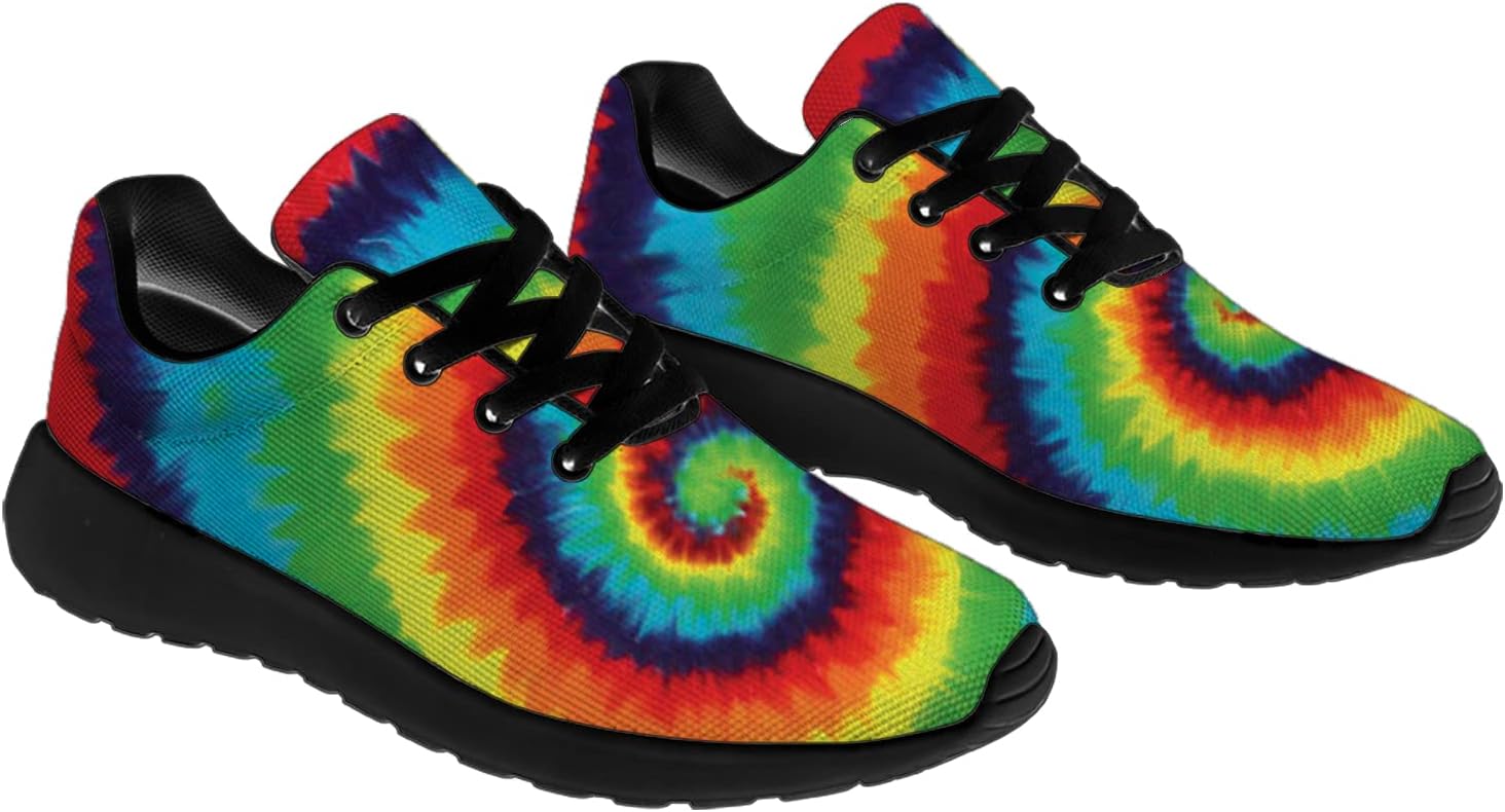 Кроссовки Horethy Tie Dye для женщин и мужчин, беговые кроссовки, женские и мужские прогулочные, теннисные кроссовки, удобные спортивные кроссовки для джоггинга, подарки, зеленый — фото 4